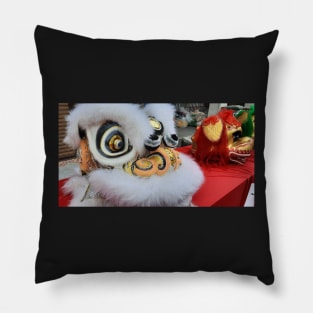 One white and one red Chinese Dragon mask Pillow