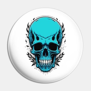 Blue Skull Head Pin