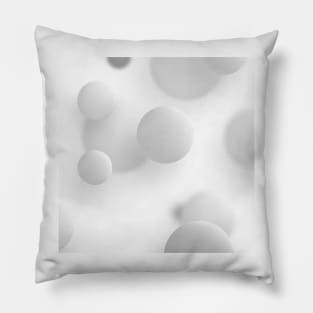 White Grey Abstract circles Pillow