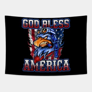 4th of July Patriotic Eagle God Bless America Independence Tapestry