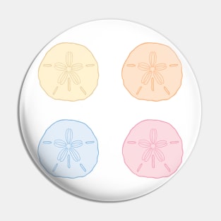 Colorful Sand Dollar Illustration Set Pin