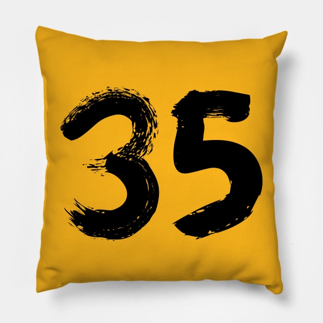 Number 35 Pillow by Erena Samohai