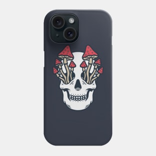 Mushroom Illustration on Skull Eyes Phone Case