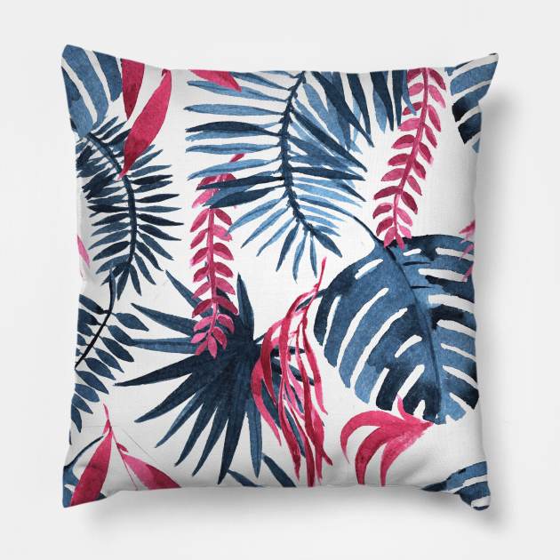 Tropical Background Pillow by Olga Berlet