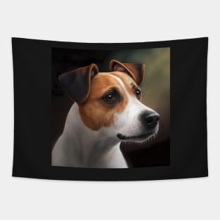 Jack Russel Terrier Dog Realistic Portrait Tapestry