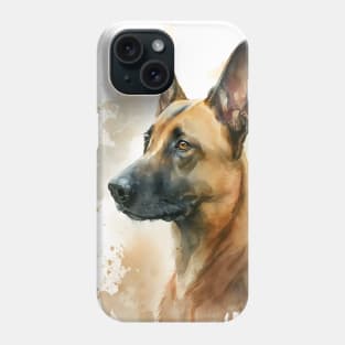 Belgian Malinois Dog Watercolor Portrait Phone Case