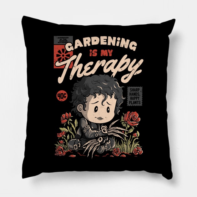 Gardening is My Therapy - Cute Nature Geek Gift Pillow by eduely