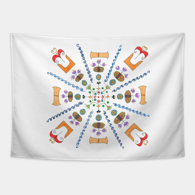 Minoan Mandala Tapestry by MsLauraPerry