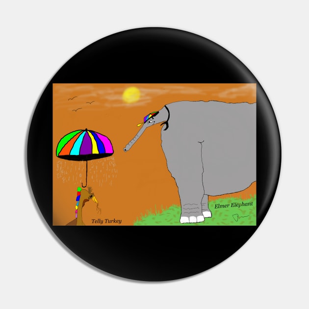 Turkey and Elephant Pin by YFTV