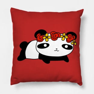 Flower Crown Panda Pillow