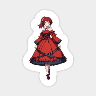 Cute happy anime girl in summer series Magnet