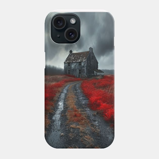 A dark road leads to an old house in the distance Phone Case by Codex Canvas