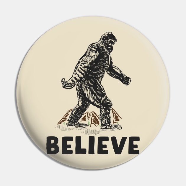 Believe Big Foot Pin by AnKa Art