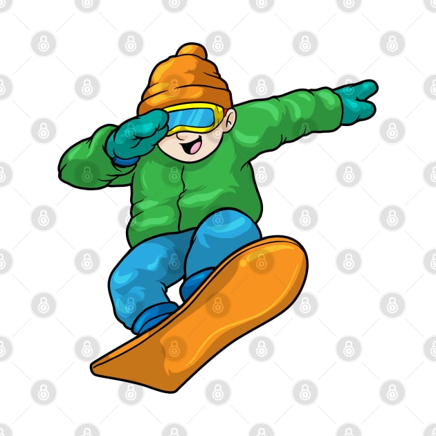 Snowboarder with Snowboard at Hip Hop Dance Dab by Markus Schnabel