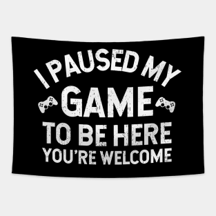 I Paused My Game To Be Here - Hardcore Gamer Funny Gift Idea Tapestry