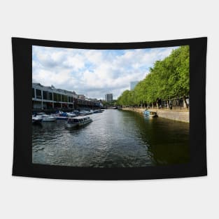 Boats on Bristol Harbour, England, UK Tapestry