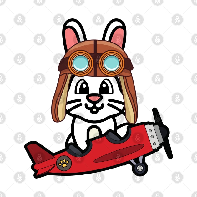 Cute Bunny is in a vintage airplane by Pet Station