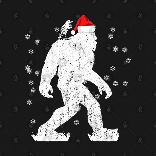 Bigfoot Santa Claus Bigfoot and raven Sasquatch Christmas Gift by NIKA13