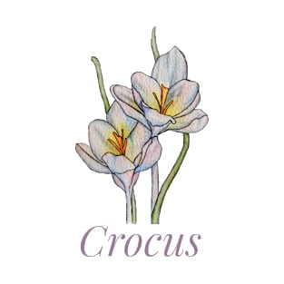 White crocus watercolor T-Shirt