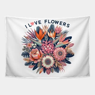 I LOVE FLOWERS FUNNY CUTE GIFT Tapestry