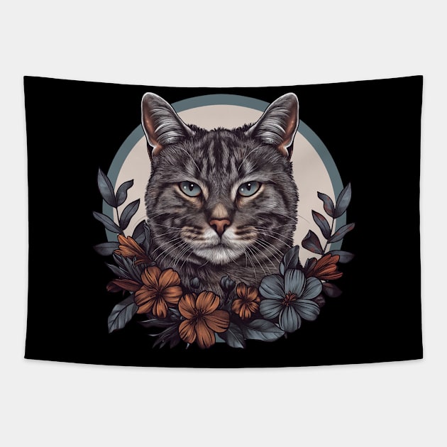 Floral Cat Design Tapestry by Mary_Momerwids