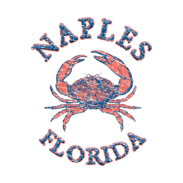 Naples, Florida, with Stone Crab on Wind Rose (Two-Sided) by jcombs