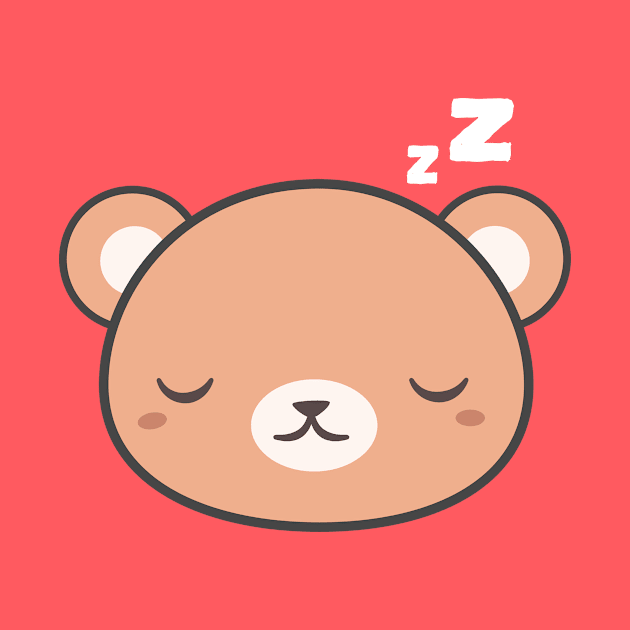 Sleepy Kawaii Cute Brown Bear by happinessinatee