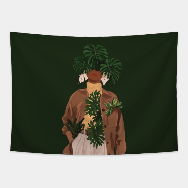 Modern Plant Lady 13 Tapestry by Gush Art Studio 1