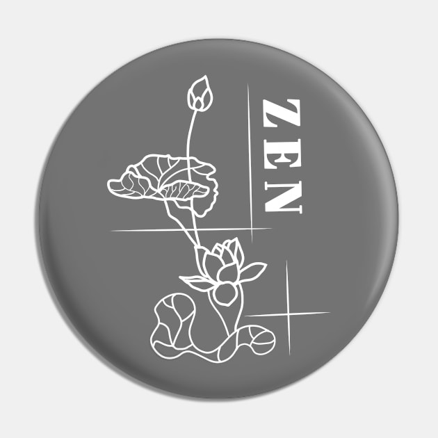 Zen Lotus Meditation Pin by DesignTree