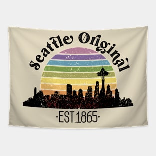 Seattle Original Retro Rainbow Tapestry