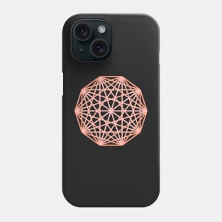 Light Orange Salmon Polyhedron Geometric Shape Phone Case