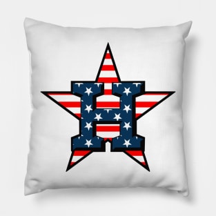 Houston H Stro American Flag Pillow