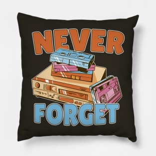 Never Forget // Funny 90s Nostalgia VCR and VHS Tapes Pillow