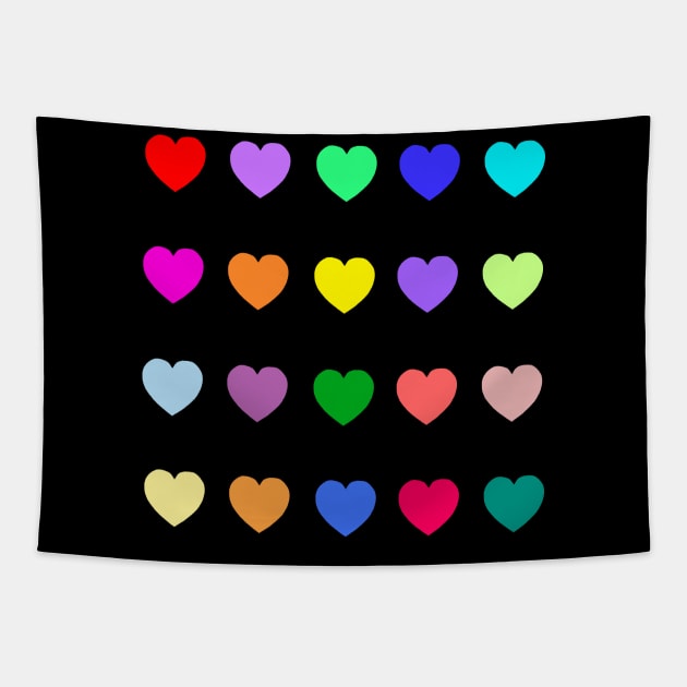 Colorful Multiplying Hearts Tapestry by Art by Deborah Camp