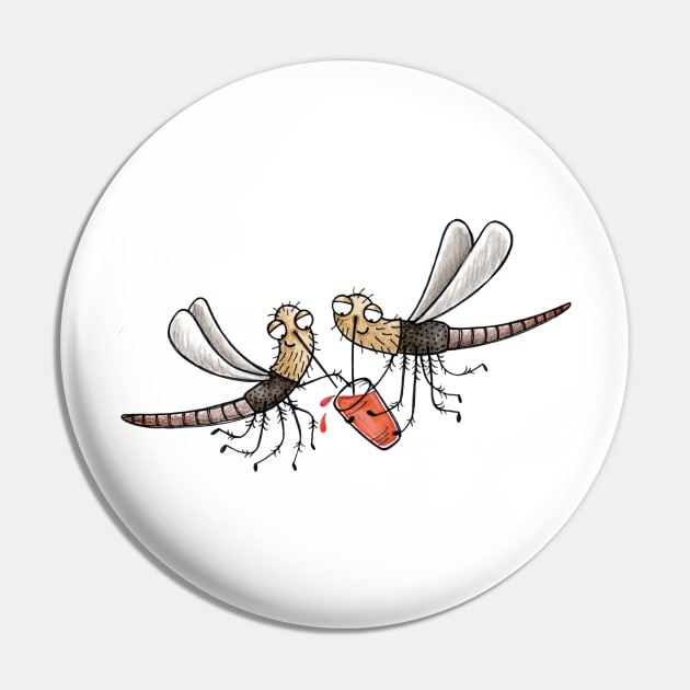 Blutcocktail - Blood Cocktail - Mücke - Mosquito - Midge Pin by JunieMond