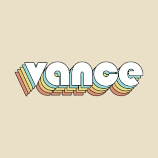 Vance - Retro Rainbow Typography Faded Style T-Shirt