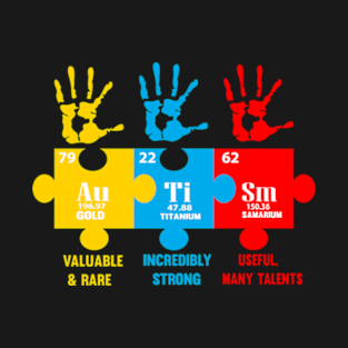 Autism Elements Periodic Table Awareness T-Shirt