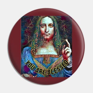 You are Blessed (Christ blessing signed hand) Pin