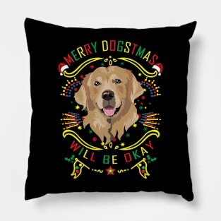 Merry Dogstmas Happy Holiday Pillow