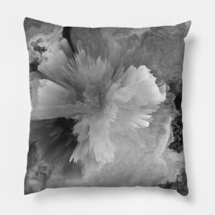 Gray Marble 3D Floral Flower Fluid Pour Pillow