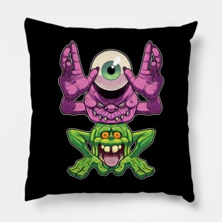 Bug eyed ghost and Slimer Pillow