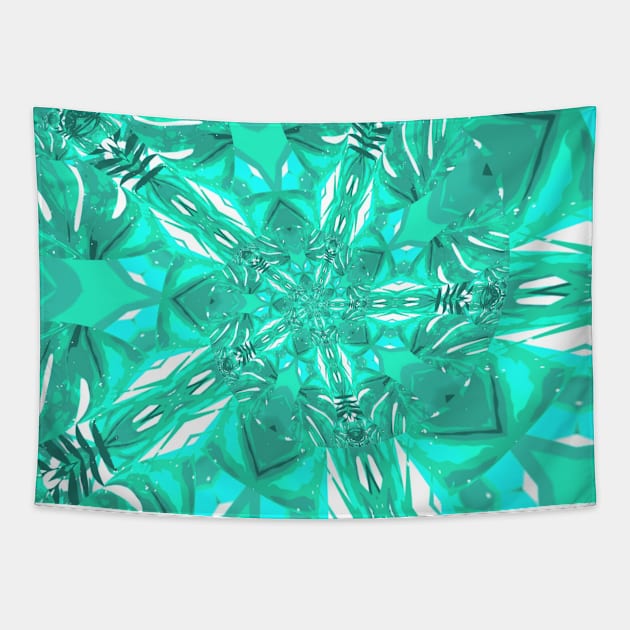 Emerald Green Palm Fronds Tapestry by Moon Art