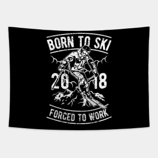 Born To Ski | Mountain Skiing Tapestry