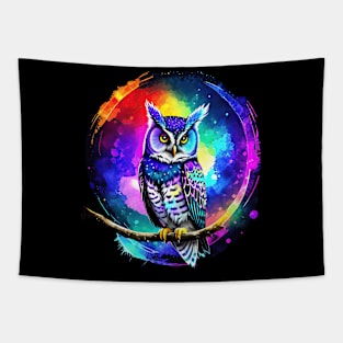 Cosmic Wisdom Owl Tapestry