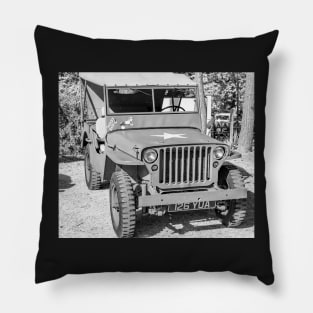 Front on view of World War 2 army jeep Pillow