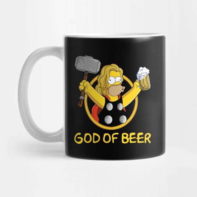 God Of Beer Homer Simpson Thor Mashup Avengers Endgame Mug Teepublic