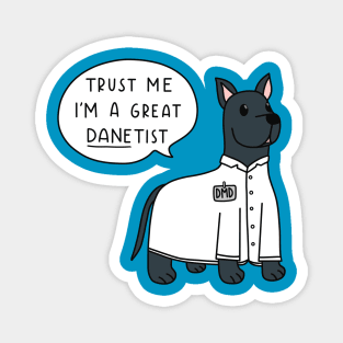 Danetist Funny Blue Great Dane Dentist Magnet