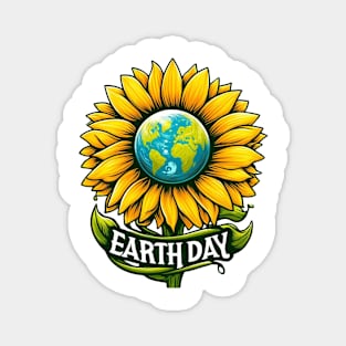 Vibrant Floral Earth Day Flower Lover Sunflower Magnet