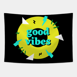 Good vibes retro music disc Tapestry