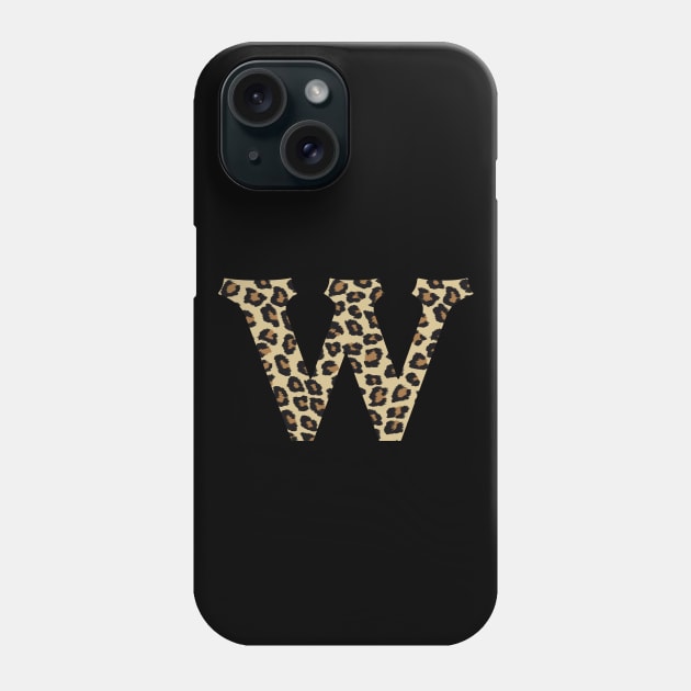 Letter W Leopard Cheetah Monogram Initial Phone Case by squeakyricardo